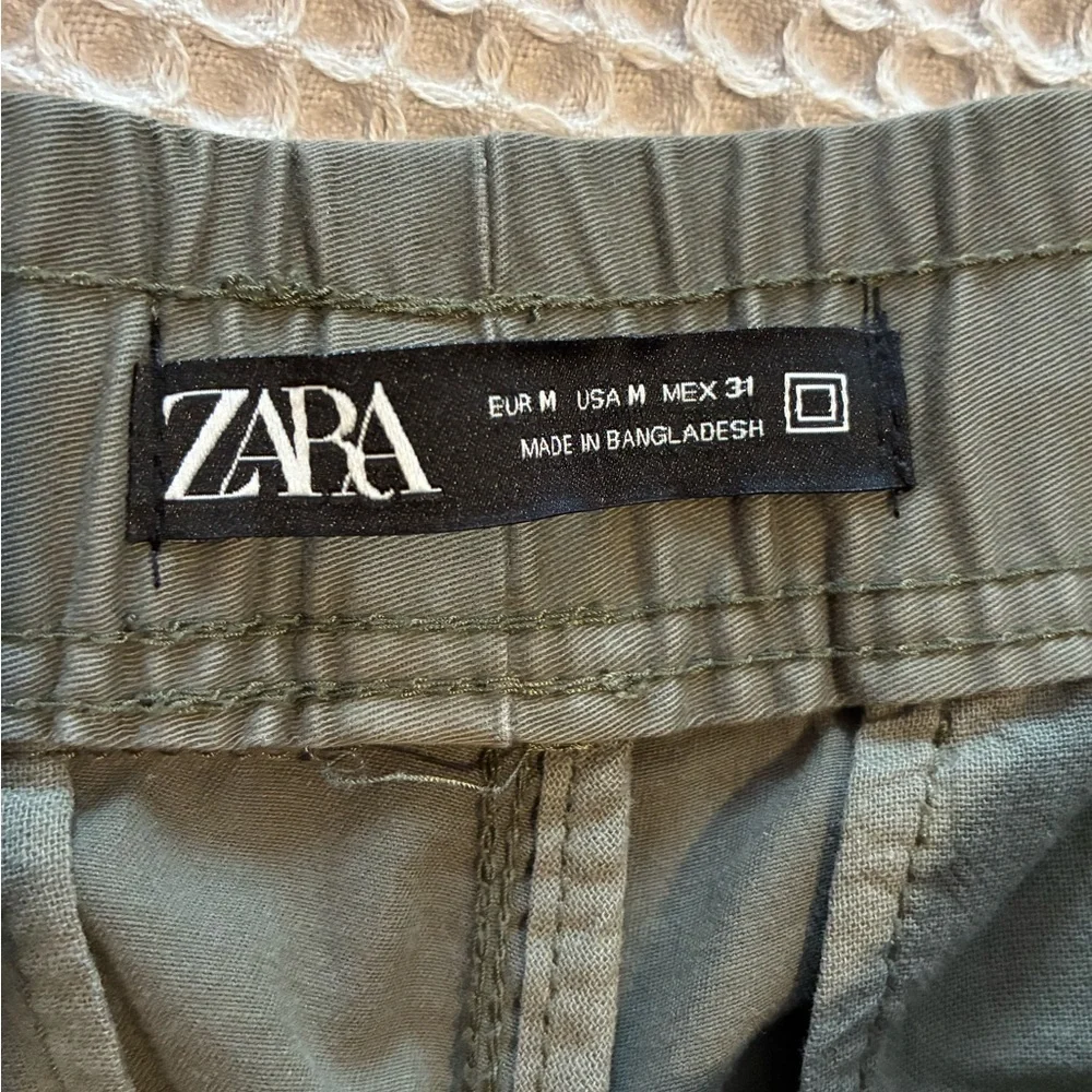 Men's Olive Jogger Pants, Zara, Medium, Drawstring Waist - Picture 4 of 4